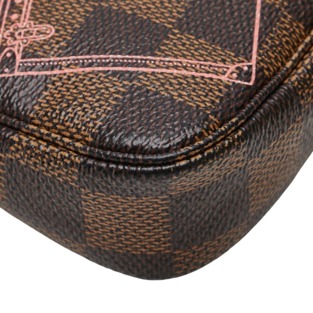 LOUIS VUITTON Authentic Brown Damier Leather Pochette Pouch - Picture 5 of 14